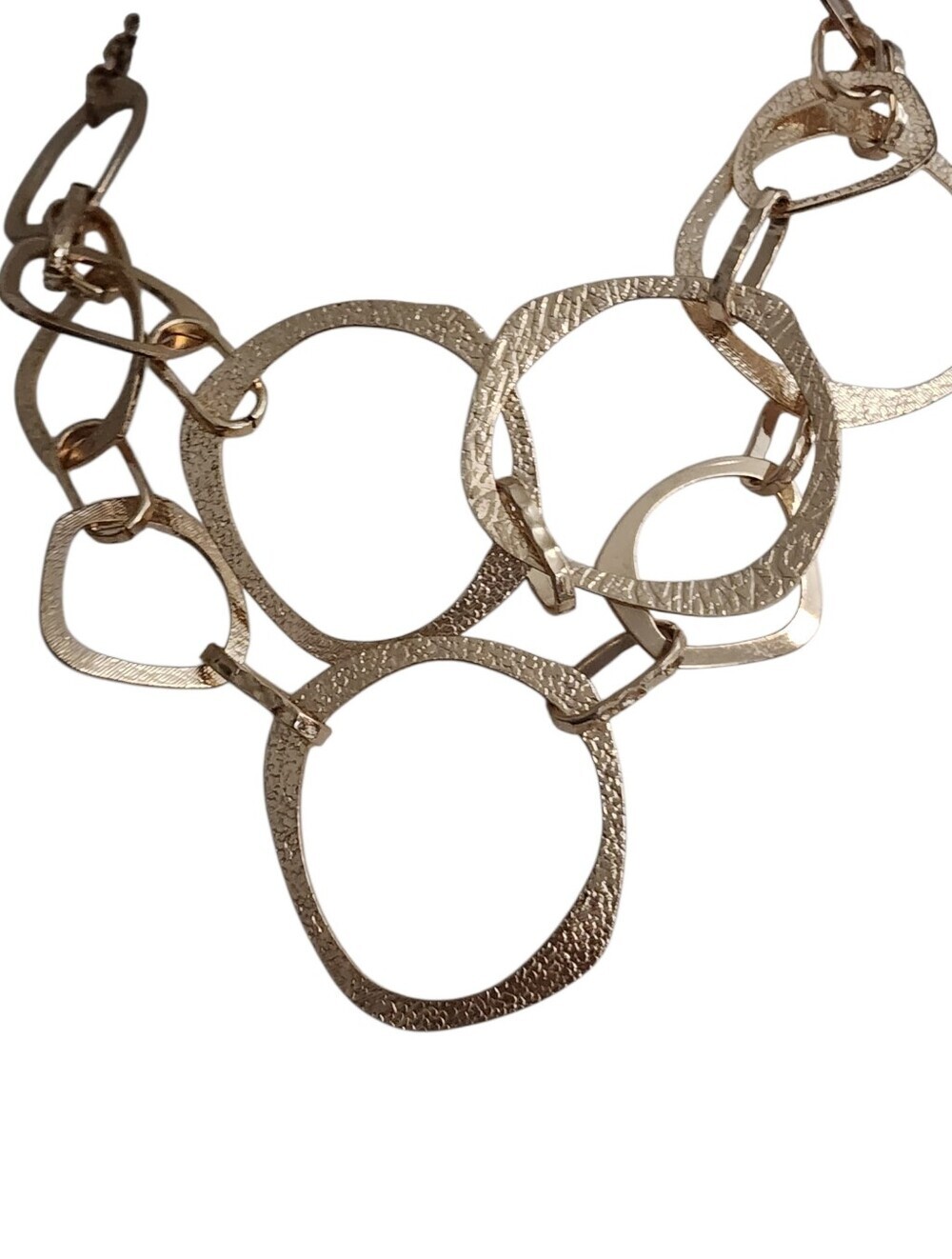 Gold-Tone Textured Link Statement Necklace